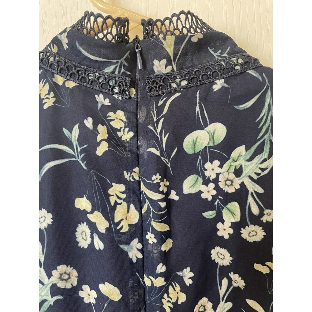 Dalia McPhee Midi Dress Floral Navy Blue Size Large - Picture 11 of 16